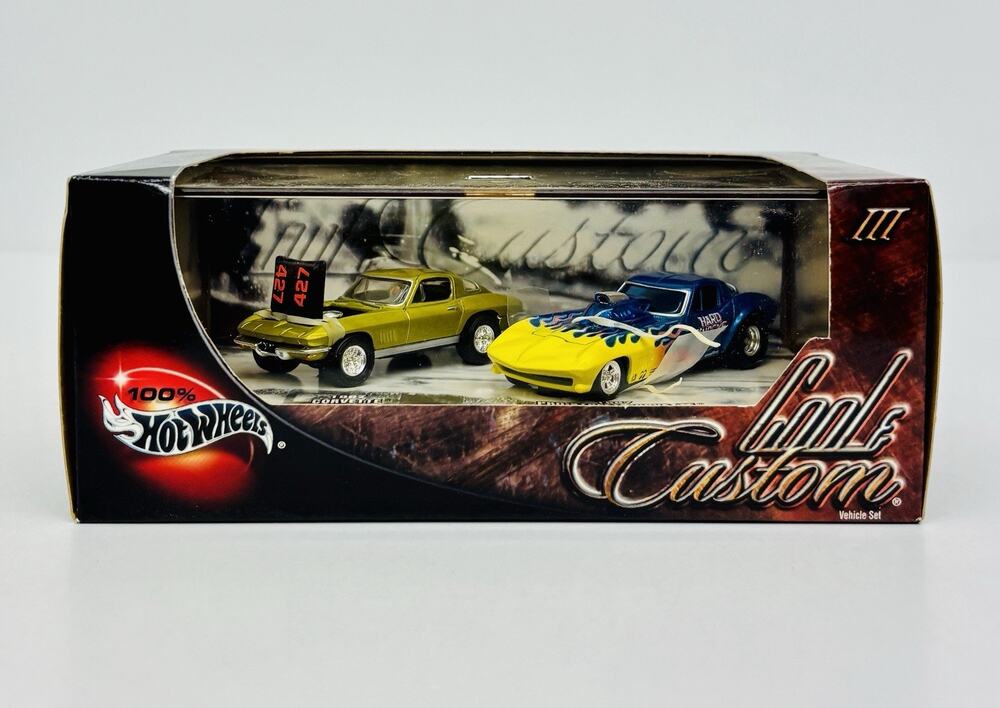 Hot Wheels Cool N Custom III 1967 Corvette & Pro Street 2 Car Vehicle Set Sealed